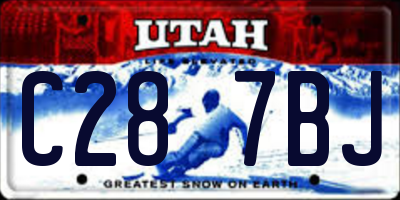 UT license plate C287BJ