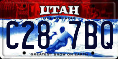 UT license plate C287BQ