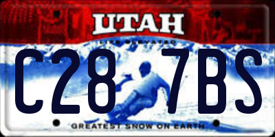 UT license plate C287BS