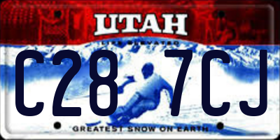 UT license plate C287CJ