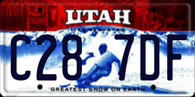 UT license plate C287DF
