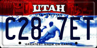 UT license plate C287ET