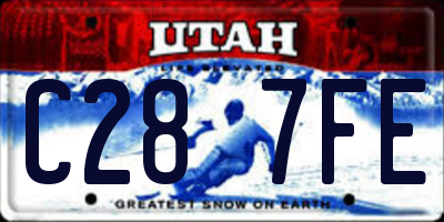 UT license plate C287FE