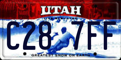 UT license plate C287FF