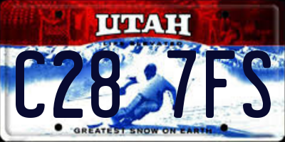 UT license plate C287FS