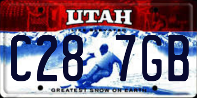 UT license plate C287GB