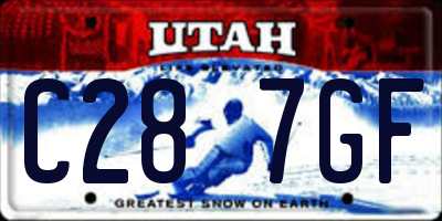 UT license plate C287GF