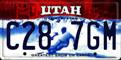 UT license plate C287GM