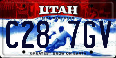 UT license plate C287GV