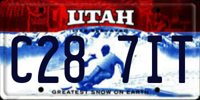UT license plate C287IT