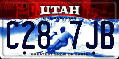 UT license plate C287JB