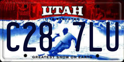 UT license plate C287LU