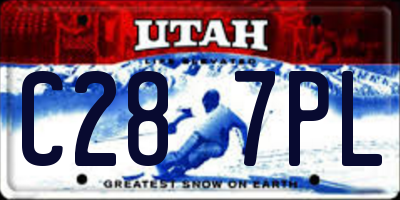 UT license plate C287PL