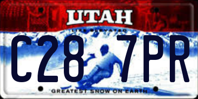 UT license plate C287PR