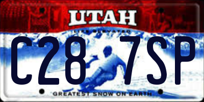 UT license plate C287SP