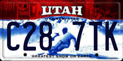UT license plate C287TK
