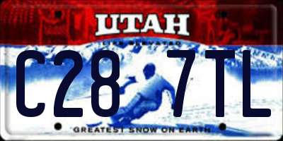 UT license plate C287TL