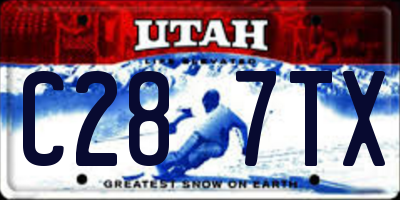 UT license plate C287TX