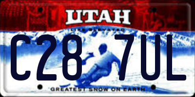 UT license plate C287UL