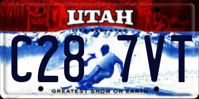 UT license plate C287VT