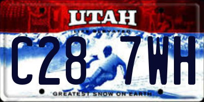 UT license plate C287WH