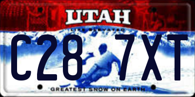 UT license plate C287XT