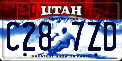 UT license plate C287ZD