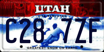 UT license plate C287ZF