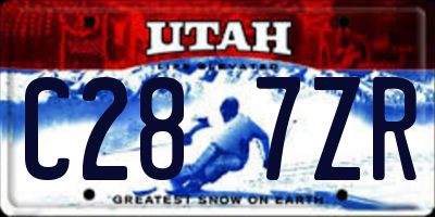 UT license plate C287ZR