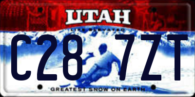 UT license plate C287ZT