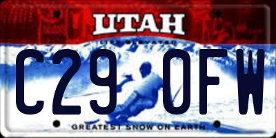 UT license plate C290FW