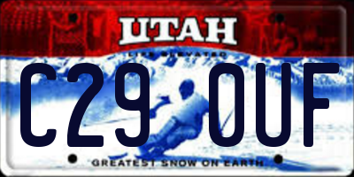 UT license plate C290UF