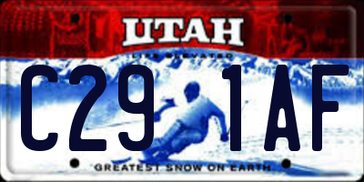 UT license plate C291AF