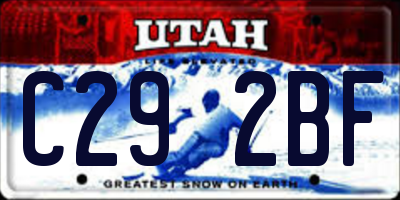 UT license plate C292BF