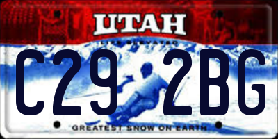 UT license plate C292BG