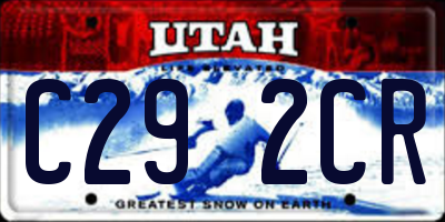 UT license plate C292CR