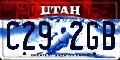 UT license plate C292GB