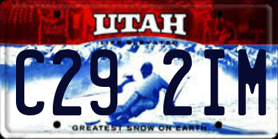 UT license plate C292IM