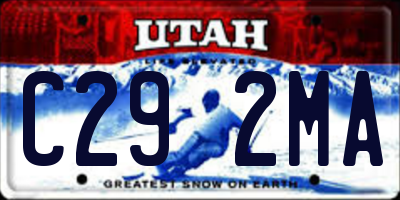 UT license plate C292MA