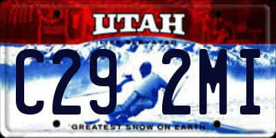 UT license plate C292MI
