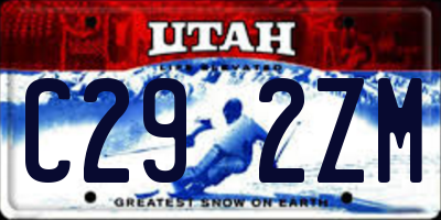 UT license plate C292ZM