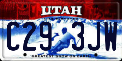 UT license plate C293JW