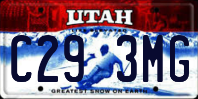 UT license plate C293MG