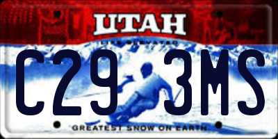 UT license plate C293MS
