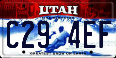 UT license plate C294EF