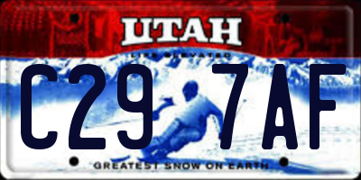UT license plate C297AF