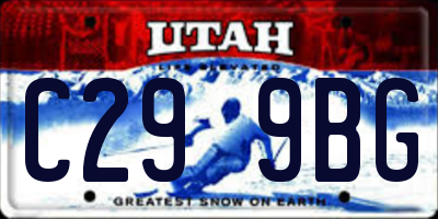 UT license plate C299BG