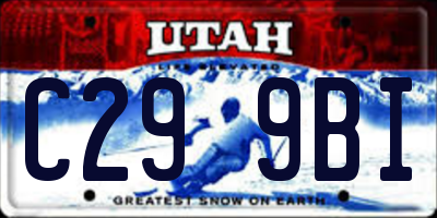 UT license plate C299BI