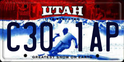 UT license plate C301AP