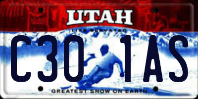 UT license plate C301AS